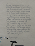 828574 Afbeelding van een gedicht van Ingmar Heytze, geschilderd op de gevel van het pand Wolvenplein 11, op de hoek ...